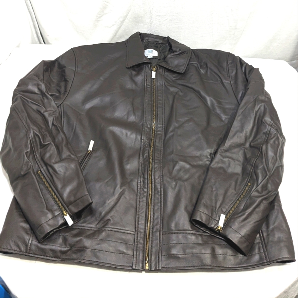 Nuvano Dark Brown Soft Genuine Leather Motorcycle Jacket